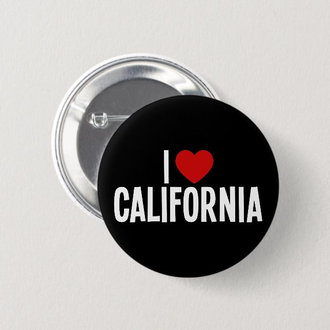 Chapa Redonda De 5 Cm Amo California • Me encanta California Redondo (Anverso y reverso)