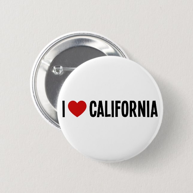 Chapa Redonda De 5 Cm Amo California • Me encanta California Redondo (Anverso y reverso)