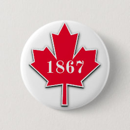 Chapa Redonda De 5 Cm AMO Canadá - Hojas de arce rojas - Este 1867