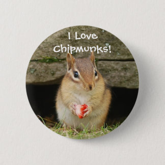 Chapa Redonda De 5 Cm ¡Amo chipmunks!