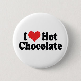 Chapa Redonda De 5 Cm Amo Chocolate Caliente Corazón - Amantes del Cacao