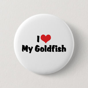 Chapa Redonda De 5 Cm Amo corazón a mi pez dorado - Amante de los peces
