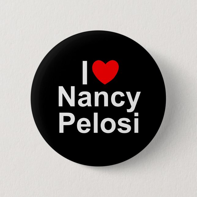 Chapa Redonda De 5 Cm Amo (corazón) a Nancy Pelosi (Anverso)
