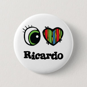 Chapa Redonda De 5 Cm Amo (Corazón) a Ricardo