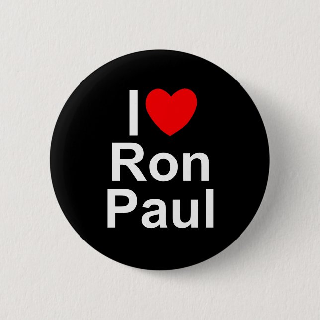 Chapa Redonda De 5 Cm Amo (corazón) a Ron Paul (Anverso)