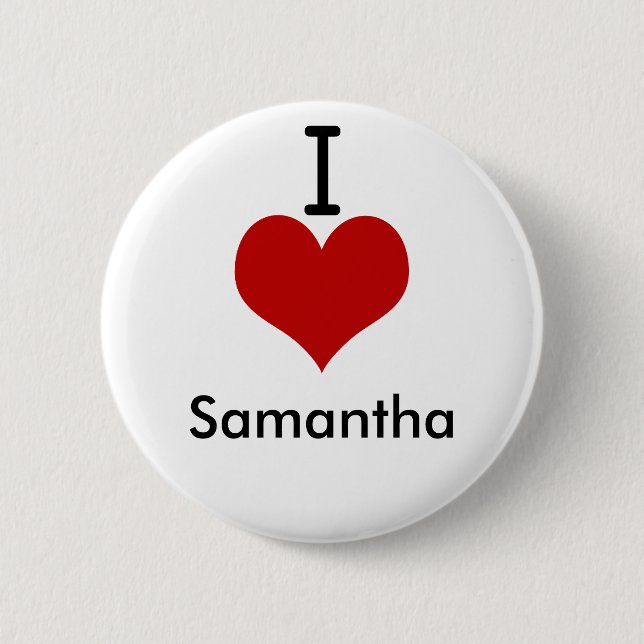Chapa Redonda De 5 Cm Amo (corazón) a Samantha (Anverso)