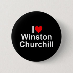 Chapa Redonda De 5 Cm Amo (corazón) a Winston Churchill