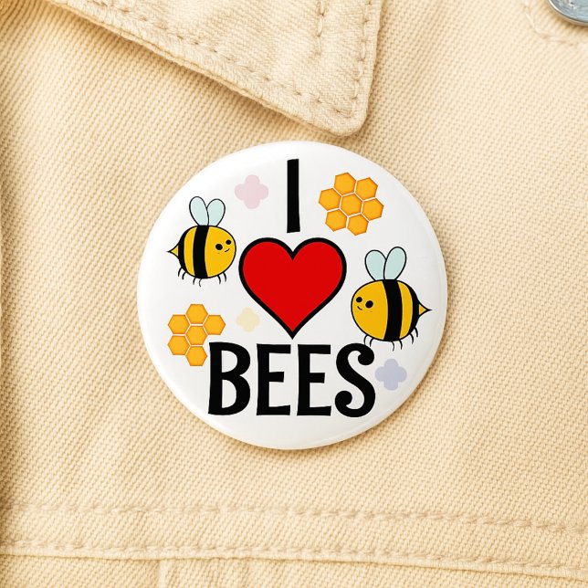 Chapa Redonda De 5 Cm Amo, corazón, abejas (Subido por el creador)