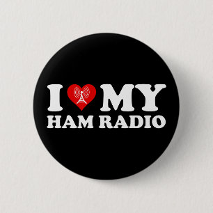 Chapa Redonda De 5 Cm Amo (Corazón) Mi Radio Ham
