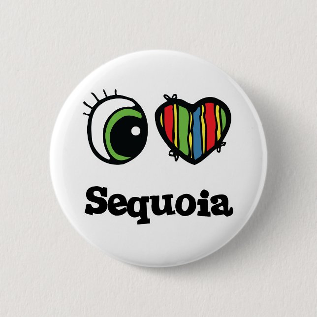 Chapa Redonda De 5 Cm Amo (Corazón) Sequoia (Anverso)