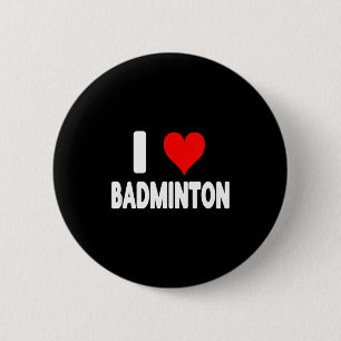 Chapa Redonda De 5 Cm Amo el bádminton - Corazón Divertido Deportes Dive