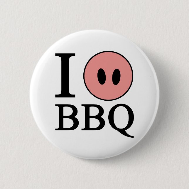Chapa Redonda De 5 Cm Amo el Bbq (Anverso)