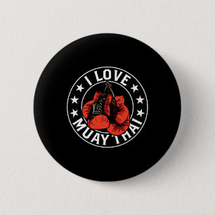 Chapa Redonda De 5 Cm Amo el boxeador de artes marciales tailandeses Mua