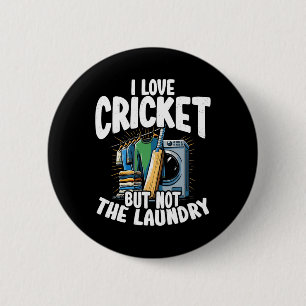 Chapa Redonda De 5 Cm Amo el cricket pero no el diseño de lavandería par