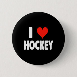 Chapa Redonda De 5 Cm Amo el hockey - Corazón Portero Delantero Mamá de 