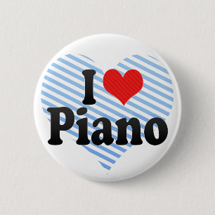 Chapa Redonda De 5 Cm Amo el piano