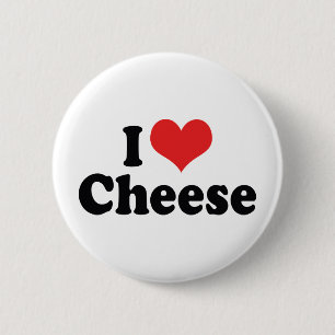 Chapa Redonda De 5 Cm Amo el queso Heart - Amante de los lácteos