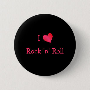 Chapa Redonda De 5 Cm Amo el rock 'n' Roll