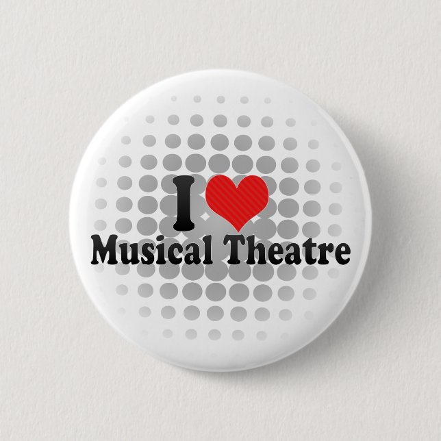 Chapa Redonda De 5 Cm Amo el teatro musical (Anverso)