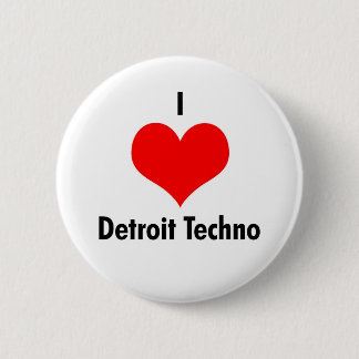 Chapa Redonda De 5 Cm Amo el techno de Detroit