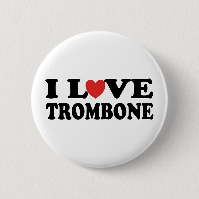Chapa Redonda De 5 Cm Amo el Trombone (Anverso)