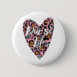 Chapa Redonda De 5 Cm Amo Enfermera Vida Cheetah 16Love Enferse Life Che