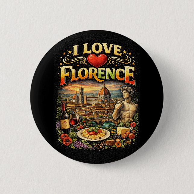 Chapa Redonda De 5 Cm Amo Florencia (Anverso)