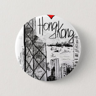 Chapa Redonda De 5 Cm Amo Hong Kong
