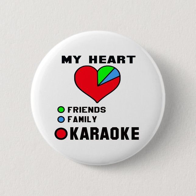 Chapa Redonda De 5 Cm Amo Karaoke (Anverso)