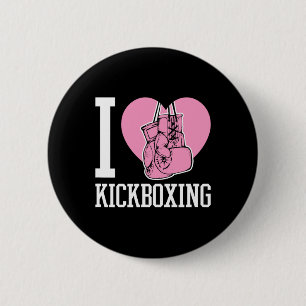 Chapa Redonda De 5 Cm Amo Kickboxing Corazón Divertido Lindo Boxeo Artes