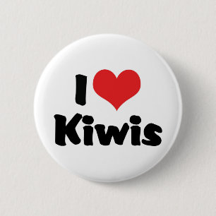 Chapa Redonda De 5 Cm Amo kiwis de corazón - Amante del pájaro kiwi