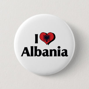 Chapa Redonda De 5 Cm Amo la bandera de Albania