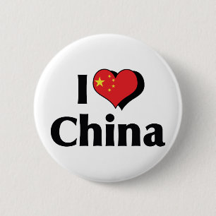 Chapa Redonda De 5 Cm Amo la bandera de China