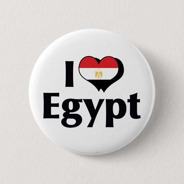 Chapa Redonda De 5 Cm Amo la bandera de Egipto (Anverso)