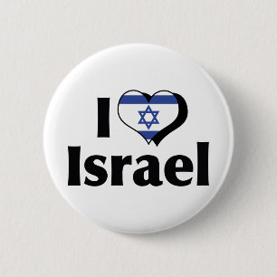 Chapa Redonda De 5 Cm Amo la bandera de Israel