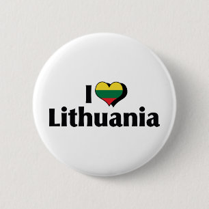 Chapa Redonda De 5 Cm Amo la bandera de Lituania