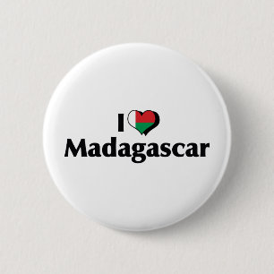 Chapa Redonda De 5 Cm Amo la bandera de Madagascar