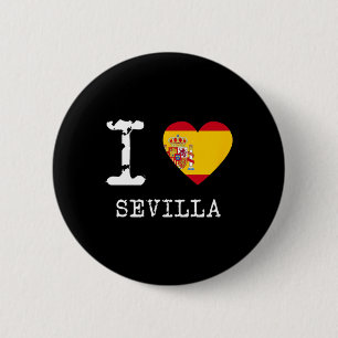 Chapa Redonda De 5 Cm Amo la bandera de Sevilla España