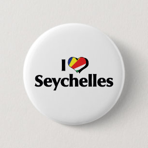 Chapa Redonda De 5 Cm Amo la bandera de Seychelles