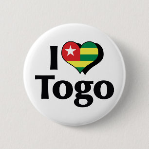 Chapa Redonda De 5 Cm Amo la bandera de Togo