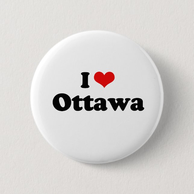 Chapa Redonda De 5 Cm Amo la camiseta de Ottawa (Anverso)