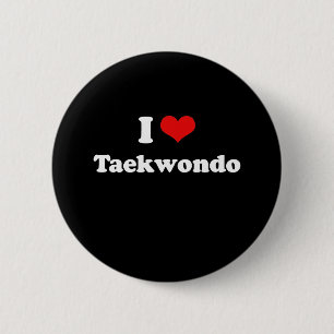 Chapa Redonda De 5 Cm Amo la camiseta del Taekwondo
