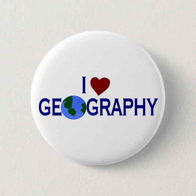Chapa Redonda De 5 Cm Amo la geografía (Anverso)