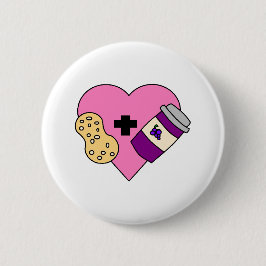 Chapa Redonda De 5 Cm Amo la mantequilla y la jalea de cacahuete