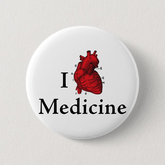 Chapa Redonda De 5 Cm Amo la medicina (Anverso)