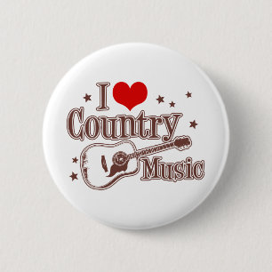 Chapa Redonda De 5 Cm Amo la música country