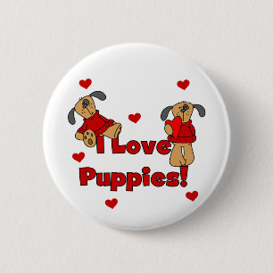 Chapa Redonda De 5 Cm Amo las camisetas y los regalos de los perritos