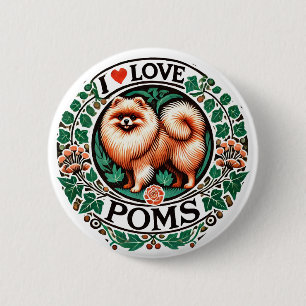 Chapa Redonda De 5 Cm Amo Las Poms