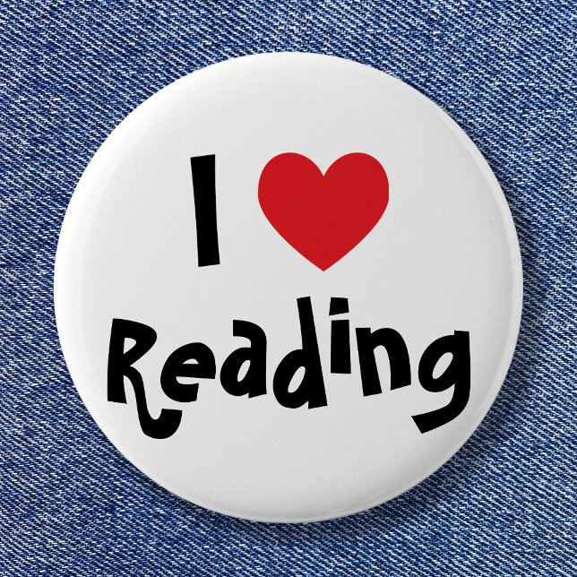 Chapa Redonda De 5 Cm Amo Leer (I Love Reading Button)