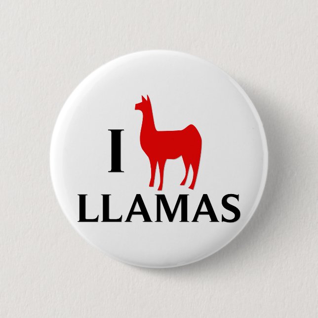 Chapa Redonda De 5 Cm Amo llamas (Anverso)
